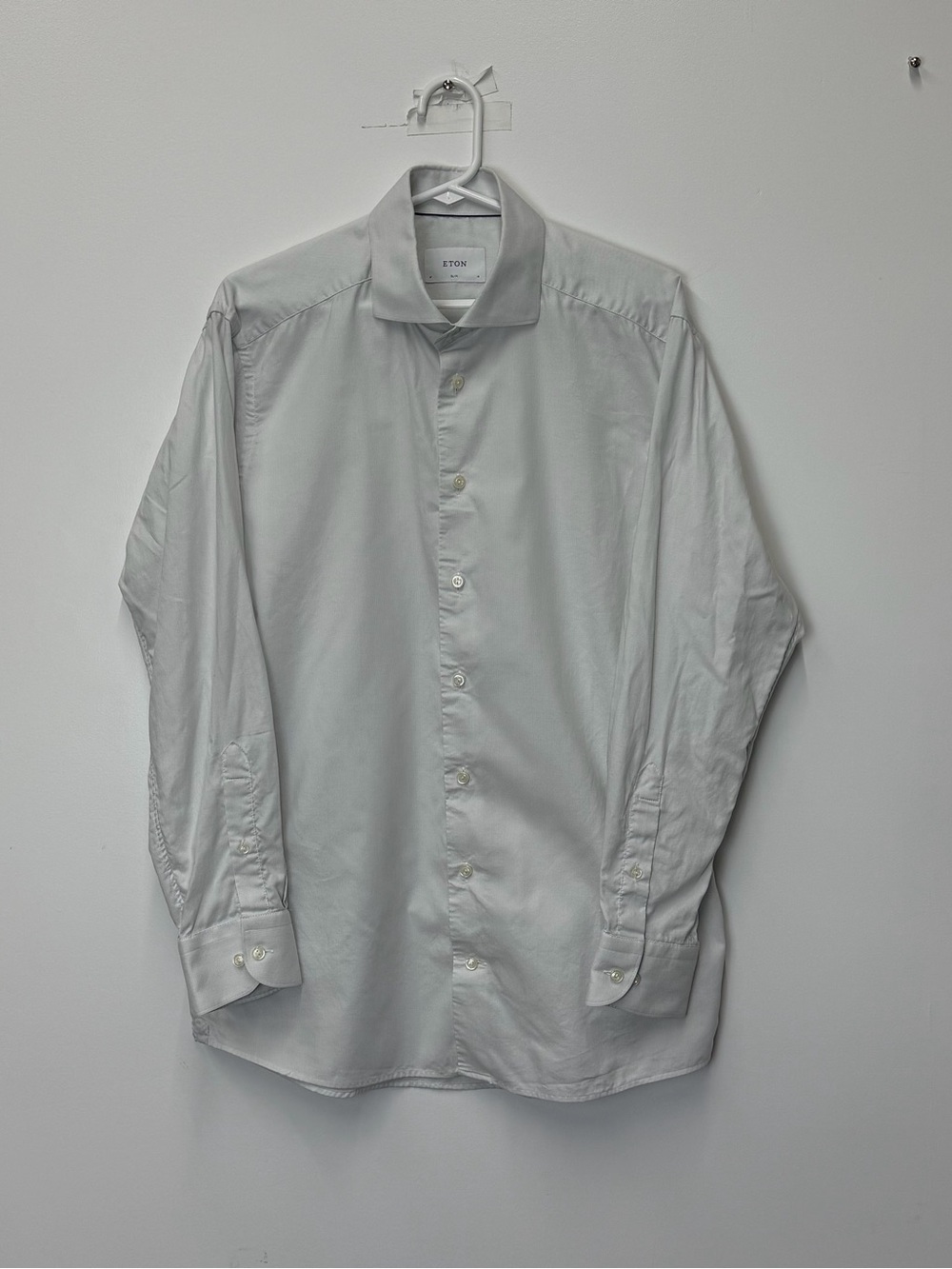 Eton - Pale Gray Textured Cotton Dress Shirt